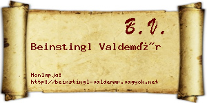 Beinstingl Valdemár névjegykártya